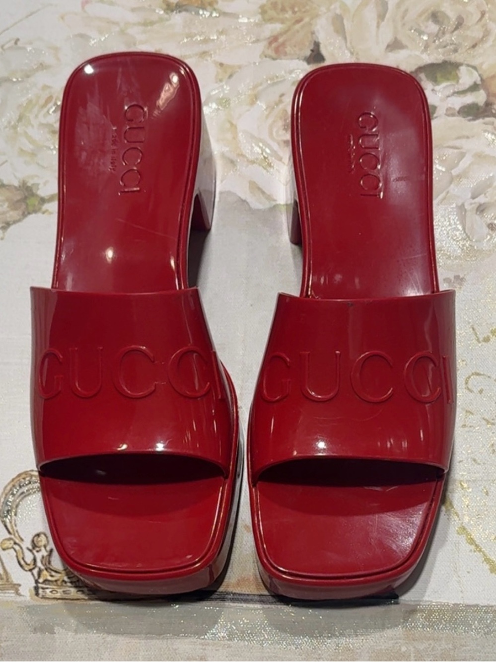 Maroon Jelly Slides Size 37 (7)